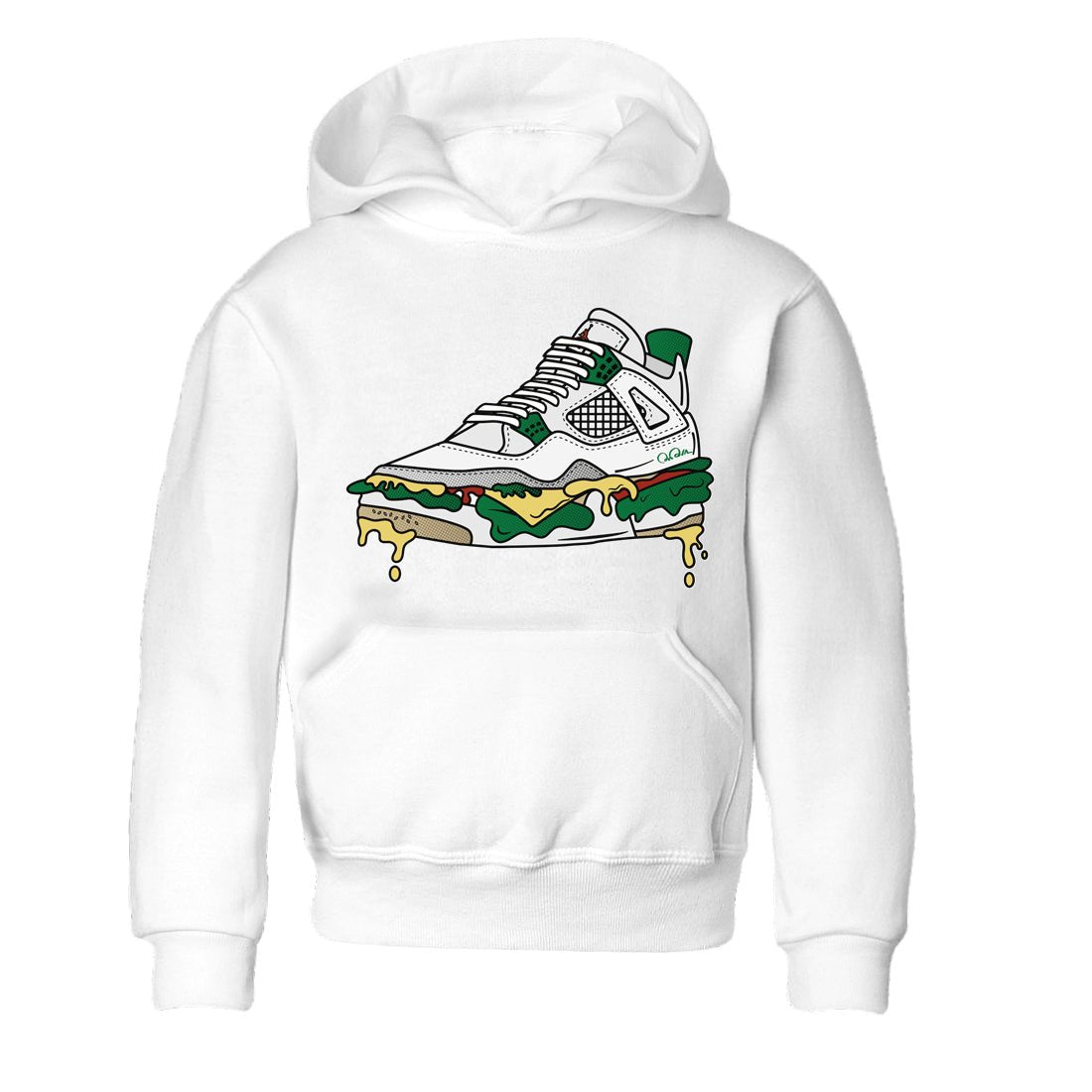 Jordan 4 Pine Green SB Sneaker Match Tees Shoe Sandwich Sneaker Tees AJ4 Pine Green SB Sneaker Tees Sneaker Release Shirts Kids Shirts White 2