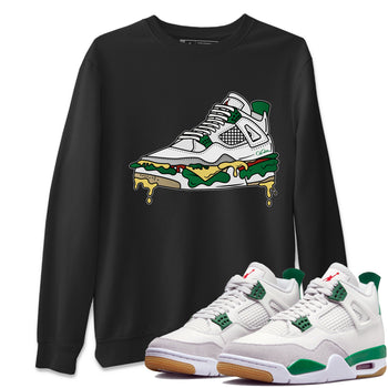 Air Jordan 4 Pine Green Sneaker Match Tees Shoe Sandwich Sneaker Tees AJ4 Pine Green Sneaker Release Tees Unisex Shirts Black 1