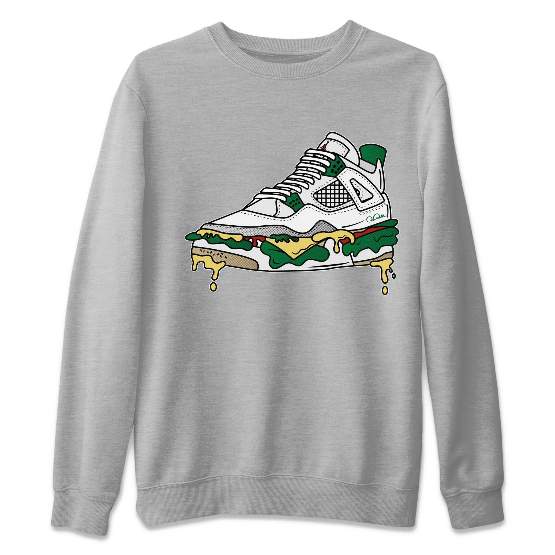 Jordan 4 Pine Green SB Sneaker Match Tees Shoe Sandwich Sneaker Tees AJ4 Pine Green SB Sneaker Tees Sneaker Release Shirts Unisex Shirts Heather Grey 2