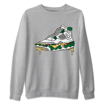 Jordan 4 Pine Green SB Sneaker Match Tees Shoe Sandwich Sneaker Tees AJ4 Pine Green SB Sneaker Tees Sneaker Release Shirts Unisex Shirts Heather Grey 2