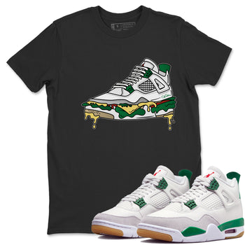Air Jordan 4 Pine Green Sneaker Match Tees Shoe Sandwich Sneaker Tees AJ4 Pine Green Sneaker Release Tees Unisex Shirts Black 1