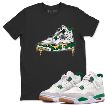 Jordan 4 Pine Green SB Sneaker Match Tees Shoe Sandwich Sneaker Tees AJ4 Pine Green SB Sneaker Tees Sneaker Release Shirts Unisex Shirts Black 1