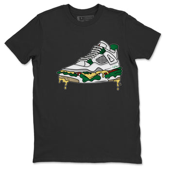 Air Jordan 4 Pine Green Sneaker Match Tees Shoe Sandwich Sneaker Tees AJ4 Pine Green Sneaker Release Tees Unisex Shirts Black 2