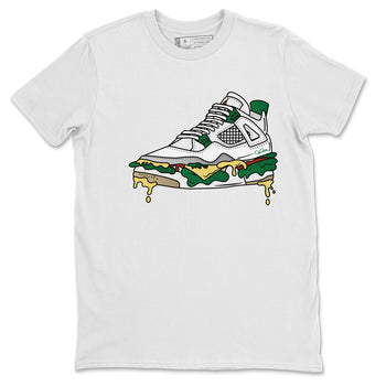 Air Jordan 4 Pine Green Sneaker Match Tees Shoe Sandwich Sneaker Tees AJ4 Pine Green Sneaker Release Tees Unisex Shirts White 2