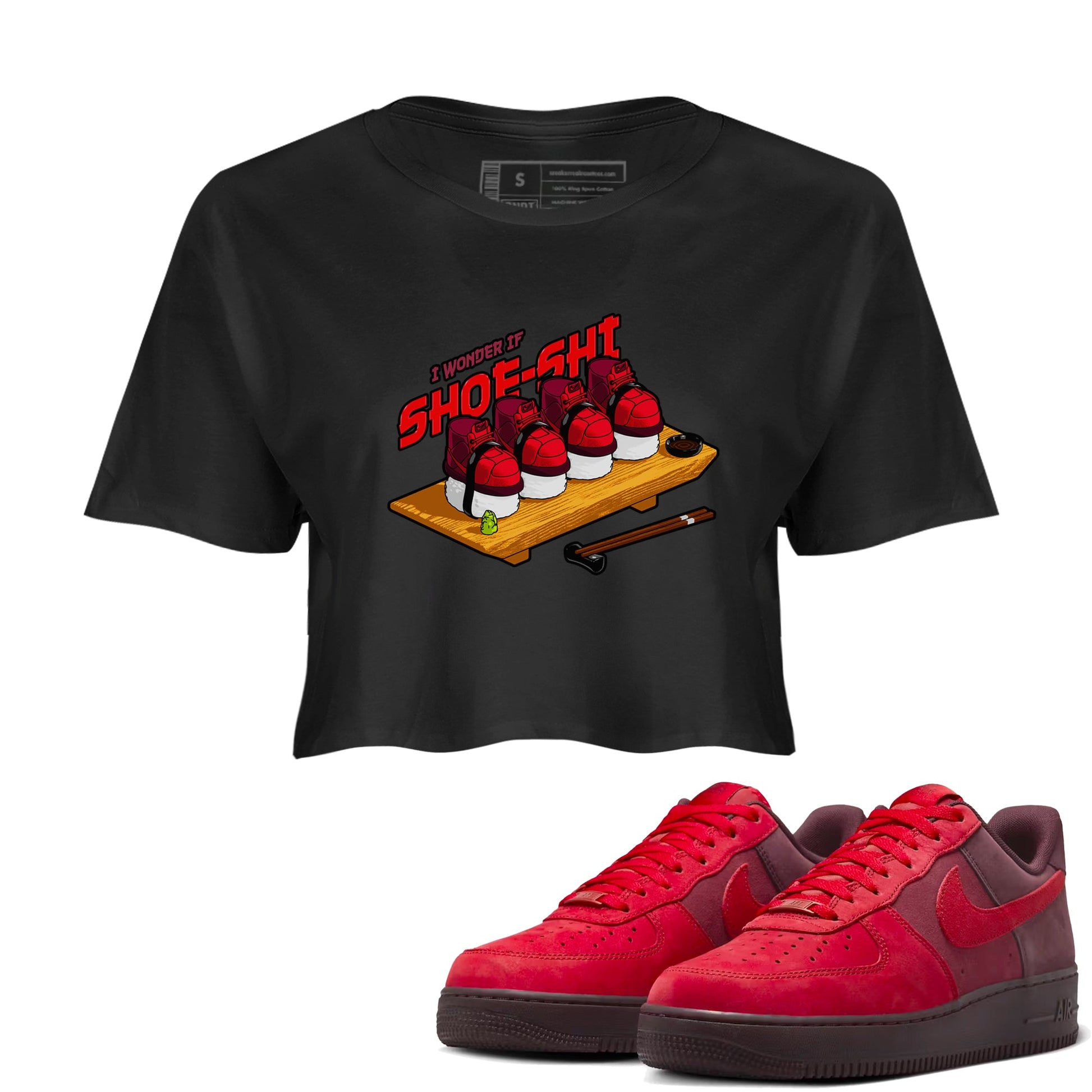 Air Force 1 Layers of Love shirt to match jordans Shoe-Shi sneaker tees af1 Layers of Love SNRT Sneaker Release Tees Black 1 crop length shirt