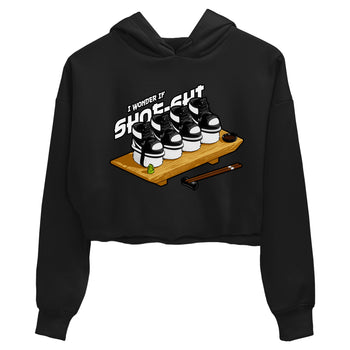 1s Black White shirt to match jordans Shoe-Shi sneaker tees Air Jordan 1 High OG Black White SNRT Sneaker Release Tees Black 2 crop length shirt