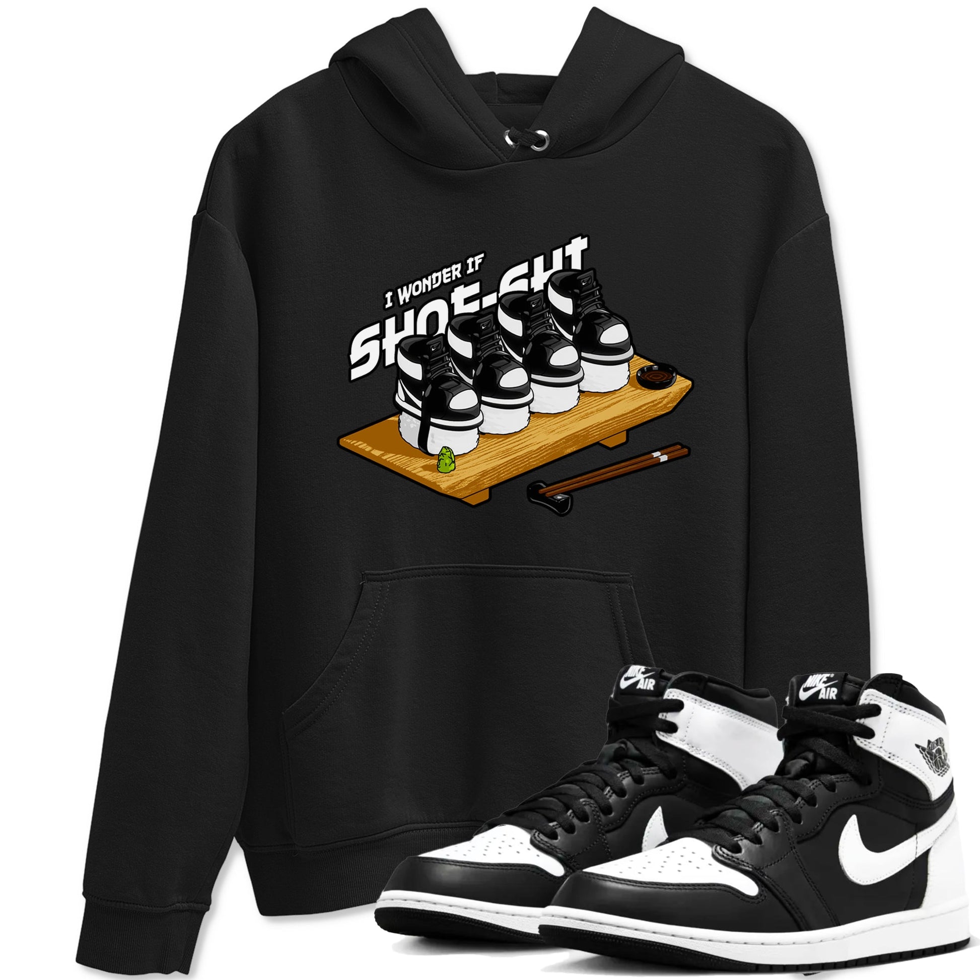 1s Black White shirt to match jordans Shoe-Shi sneaker tees Air Jordan 1 High OG Black White SNRT Sneaker Release Tees unisex cotton Black 1 crew neck shirt
