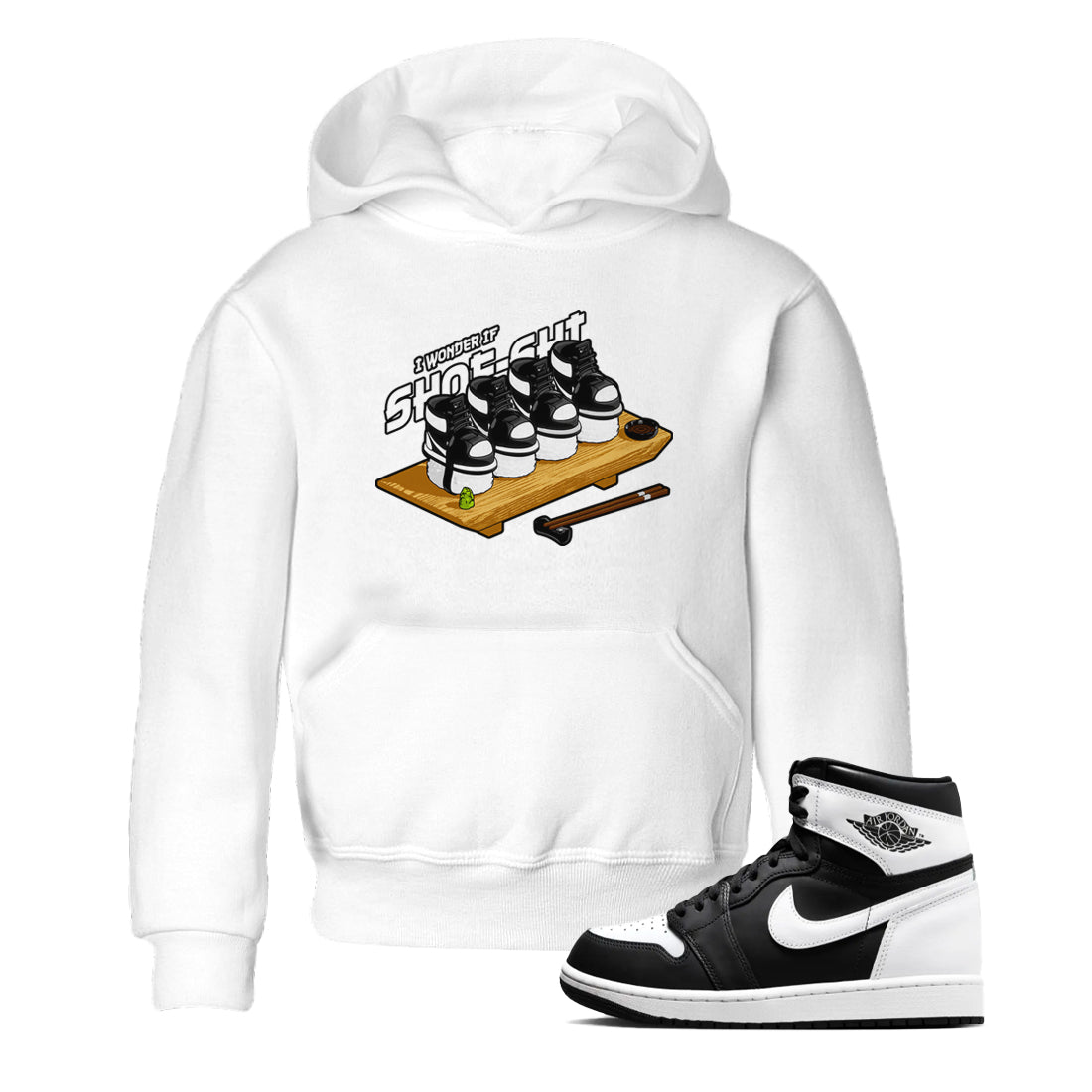 1s Black White shirt to match jordans Shoe-Shi sneaker tees Air Jordan 1 High OG Black White SNRT sneaker release tees baby toddler White 1 cotton Shirt