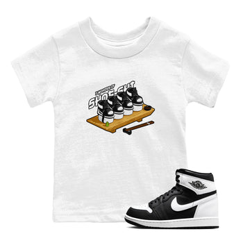 1s Black White shirt to match jordans Shoe-Shi sneaker tees Air Jordan 1 High OG Black White SNRT sneaker release tees baby toddler White 1 cotton Shirt