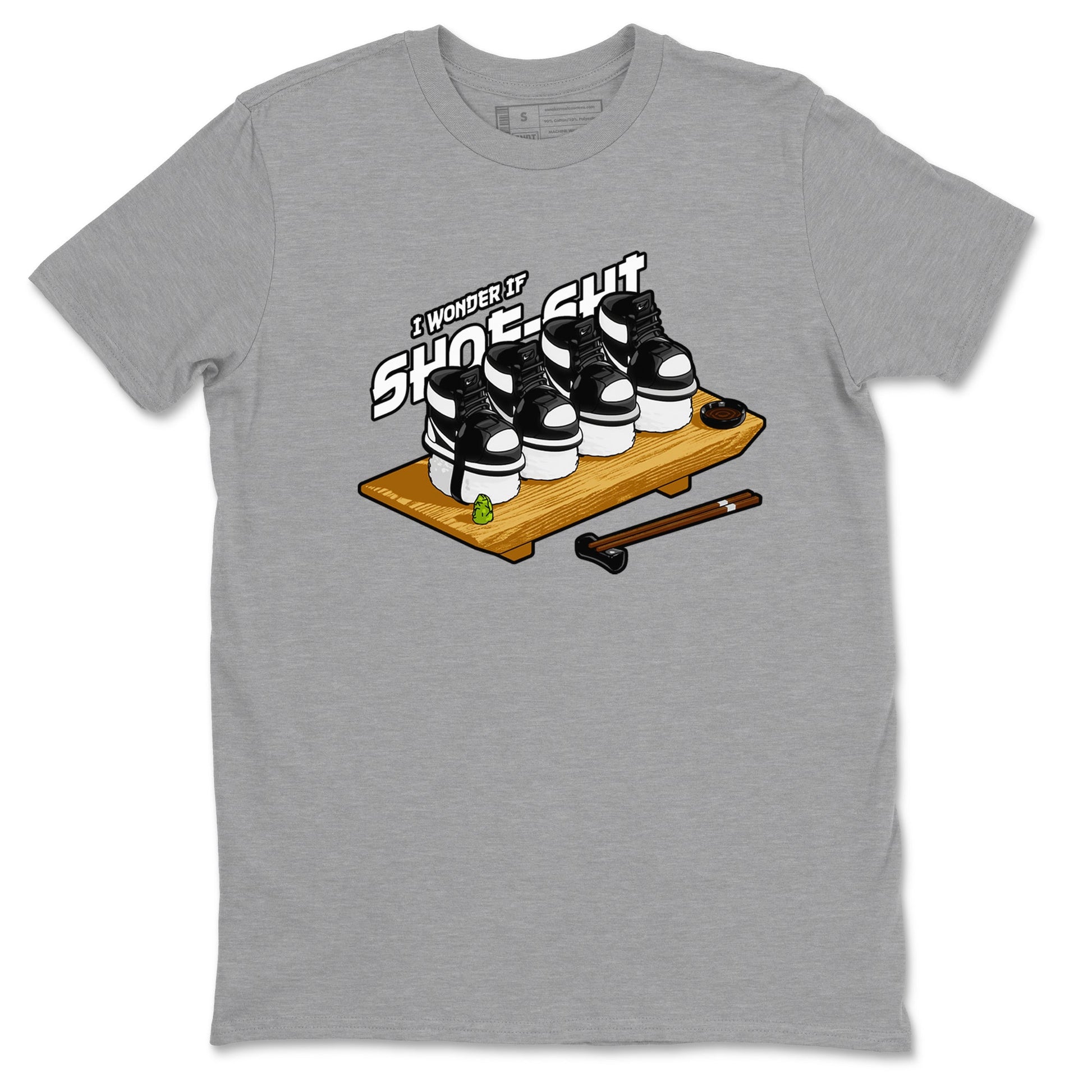 1s Black White shirt to match jordans Shoe-Shi sneaker tees Air Jordan 1 High OG Black White SNRT Sneaker Release Tees unisex cotton Heather Grey 2 crew neck shirt
