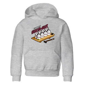 1s Metallic Burgundy shirt to match jordans Shoe-Shi sneaker tees AJ1 Metallic Burgundy SNRT Sneaker Release Tees Baby Toddler Heather Grey 2 T-Shirt