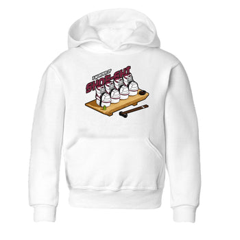 1s Metallic Burgundy shirt to match jordans Shoe-Shi sneaker tees AJ1 Metallic Burgundy SNRT Sneaker Release Tees Baby Toddler White 2 T-Shirt