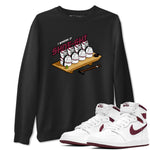 1s Metallic Burgundy shirt to match jordans Shoe-Shi sneaker tees AJ1 Metallic Burgundy SNRT Sneaker Release Tees Unisex Black 1 T-Shirt