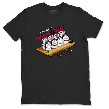 1s Metallic Burgundy shirt to match jordans Shoe-Shi sneaker tees AJ1 Metallic Burgundy SNRT Sneaker Release Tees Unisex Black 2 T-Shirt