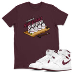 1s Metallic Burgundy shirt to match jordans Shoe-Shi sneaker tees AJ1 Metallic Burgundy SNRT Sneaker Release Tees Unisex Maroon 1 T-Shirt