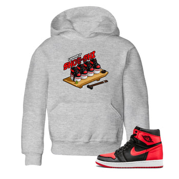 Air Jordan 1 Satin Bred shirt to match jordans Shoe-Shi sneaker tees AJ1 Satin Bred SNRT Sneaker Release Tees Baby Toddler Heather Grey 1 T-Shirt