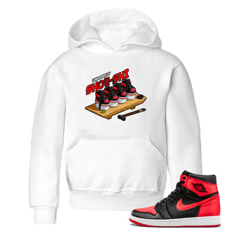 Air Jordan 1 Satin Bred shirt to match jordans Shoe-Shi sneaker tees AJ1 Satin Bred SNRT Sneaker Release Tees Baby Toddler White 1 T-Shirt