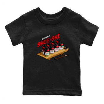 Air Jordan 1 Satin Bred shirt to match jordans Shoe-Shi sneaker tees AJ1 Satin Bred SNRT Sneaker Release Tees Baby Toddler Black 2 T-Shirt