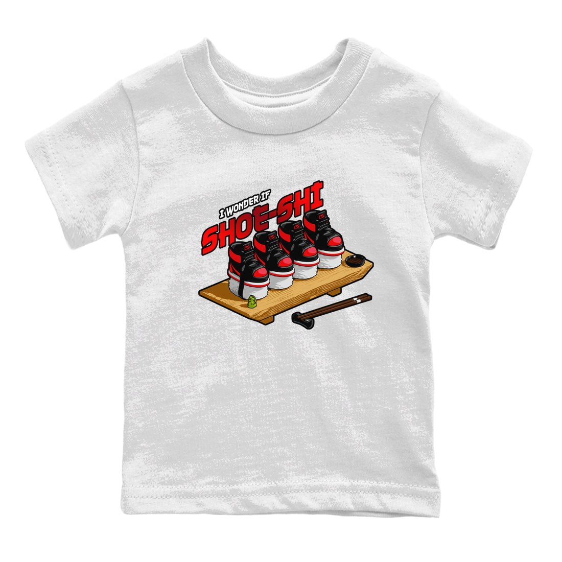Air Jordan 1 Satin Bred shirt to match jordans Shoe-Shi sneaker tees AJ1 Satin Bred SNRT Sneaker Release Tees Baby Toddler White 2 T-Shirt