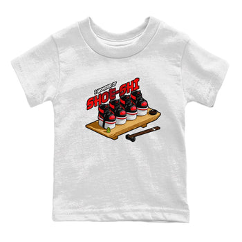 Air Jordan 1 Satin Bred shirt to match jordans Shoe-Shi sneaker tees AJ1 Satin Bred SNRT Sneaker Release Tees Baby Toddler White 2 T-Shirt