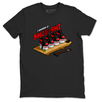 Air Jordan 1 Satin Bred shirt to match jordans Shoe-Shi sneaker tees AJ1 Satin Bred SNRT Sneaker Release Tees Unisex Black 2 T-Shirt