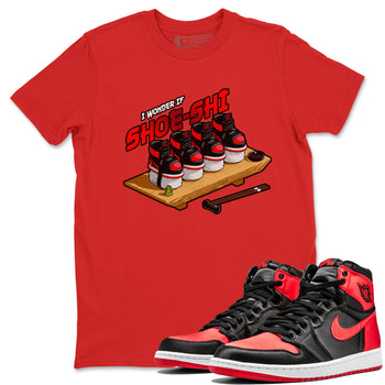 Air Jordan 1 Satin Bred shirt to match jordans Shoe-Shi sneaker tees AJ1 Satin Bred SNRT Sneaker Release Tees Unisex Red 1 T-Shirt