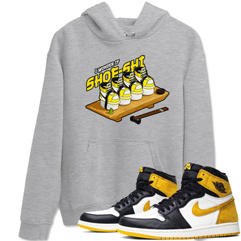 1s Yellow Ochre shirt to match jordans Shoe-Shi sneaker tees Air Jordan 1 Yellow Ochre SNRT Sneaker Release Tees unisex cotton Heather Grey 1 crew neck shirt