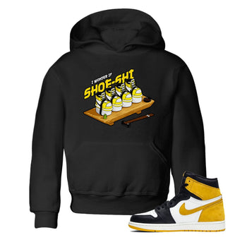 1s Yellow Ochre shirt to match jordans Shoe-Shi sneaker tees Air Jordan 1 Yellow Ochre SNRT sneaker release tees baby toddler Black 1 cotton Shirt