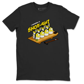 1s Yellow Ochre shirt to match jordans Shoe-Shi sneaker tees Air Jordan 1 Yellow Ochre SNRT Sneaker Release Tees unisex cotton Black 2 crew neck shirt
