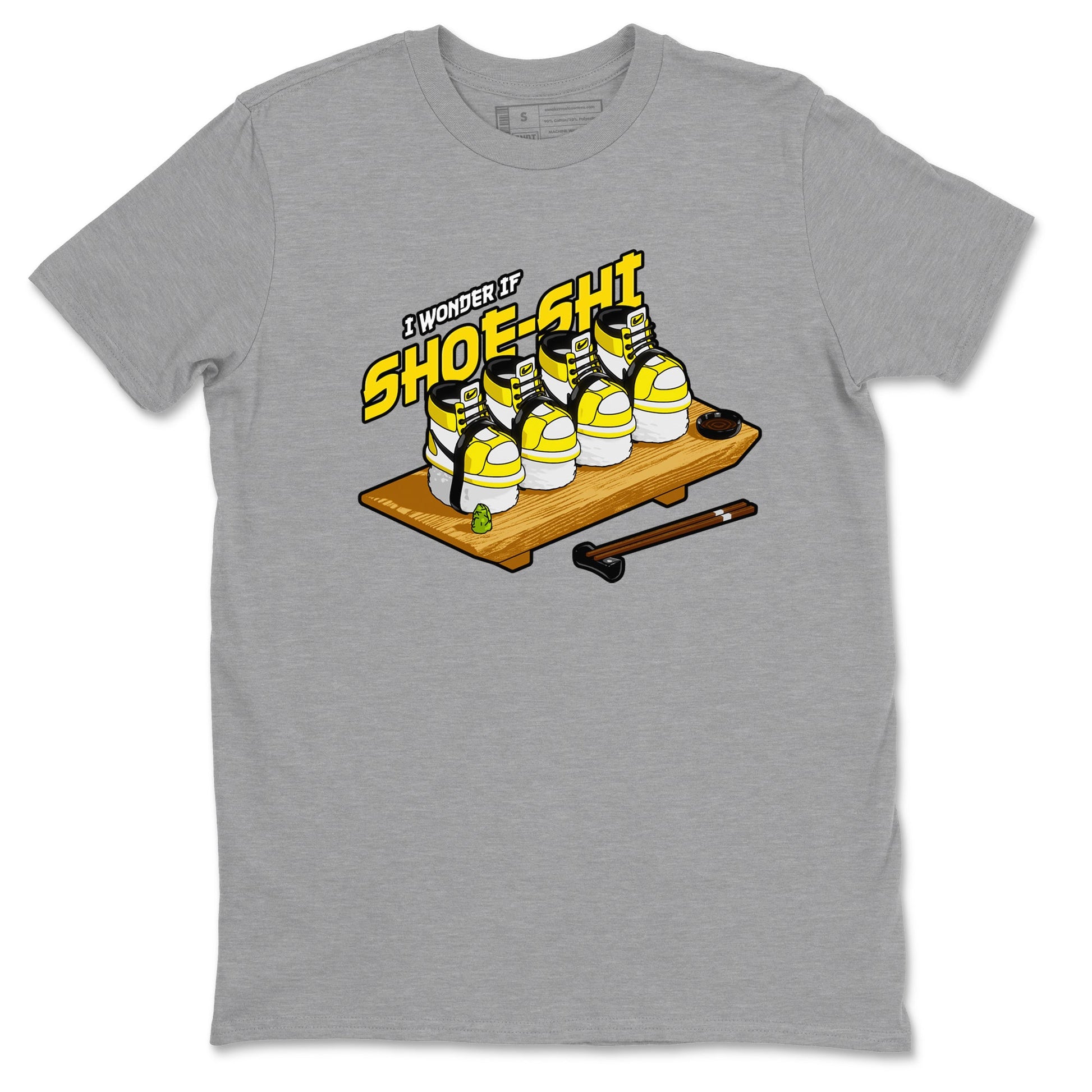 1s Yellow Ochre shirt to match jordans Shoe-Shi sneaker tees Air Jordan 1 Yellow Ochre SNRT Sneaker Release Tees unisex cotton Heather Grey 2 crew neck shirt