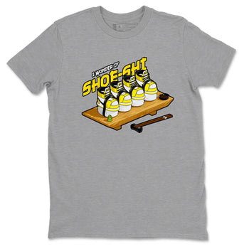 1s Yellow Ochre shirt to match jordans Shoe-Shi sneaker tees Air Jordan 1 Yellow Ochre SNRT Sneaker Release Tees unisex cotton Heather Grey 2 crew neck shirt