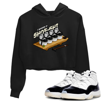 Air Jordan 11 Gratitude shirt to match jordans Shoe-Shi sneaker tees AJ11 Gratitude SNRT Sneaker Release Tees Black 1 Crop T-Shirt