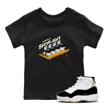Air Jordan 11 Gratitude shirt to match jordans Shoe-Shi sneaker tees AJ11 Gratitude SNRT Sneaker Release Tees Baby Toddler Black 1 T-Shirt
