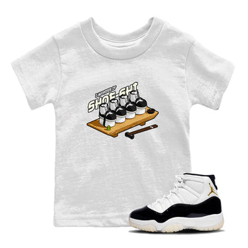 Air Jordan 11 Gratitude shirt to match jordans Shoe-Shi sneaker tees AJ11 Gratitude SNRT Sneaker Release Tees Baby Toddler White 1 T-Shirt