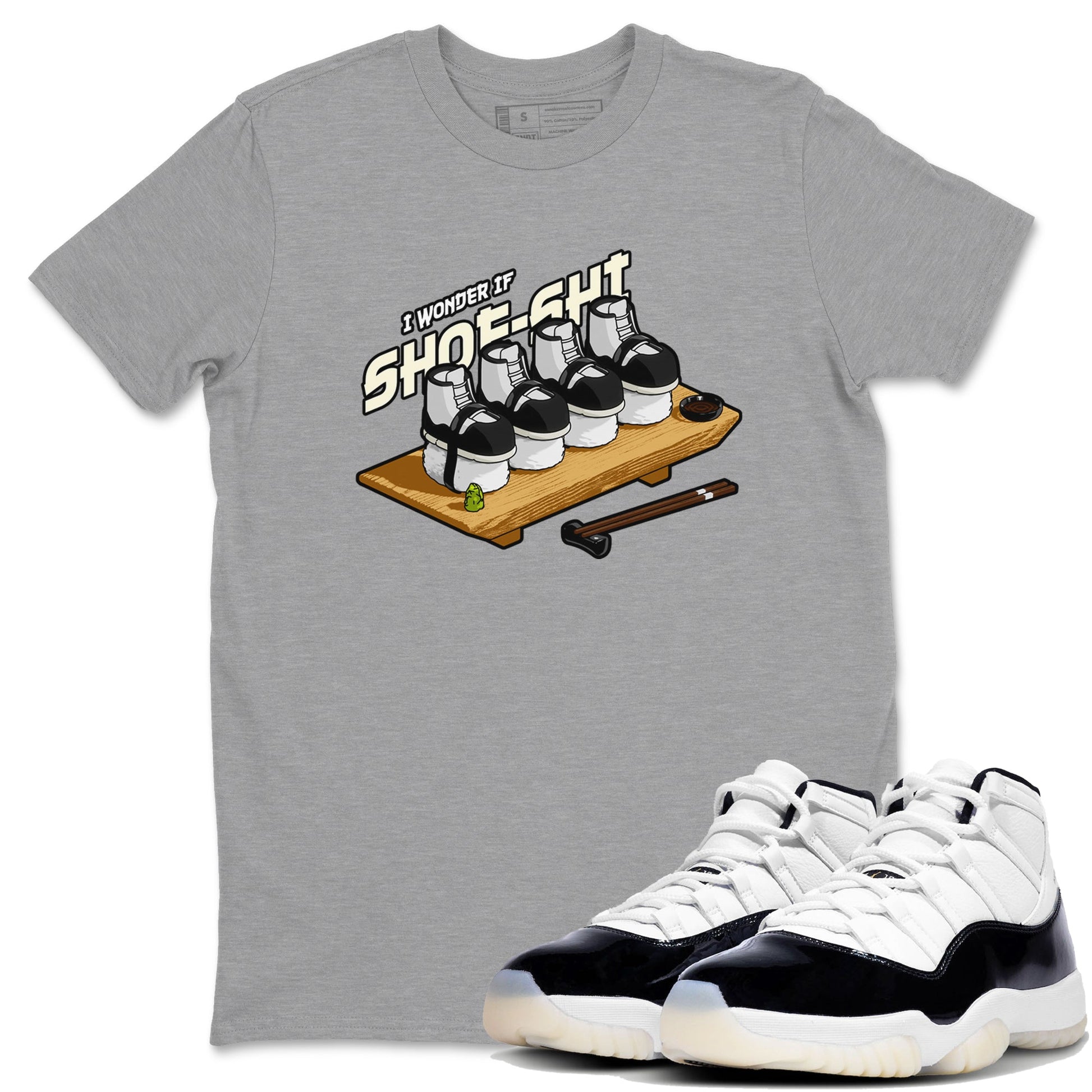 Air Jordan 11 Gratitude shirt to match jordans Shoe-Shi sneaker tees AJ11 Gratitude SNRT Sneaker Release Tees Unisex Heather Grey 1 T-Shirt