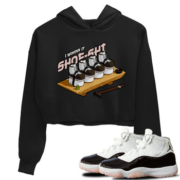 Air Jordan 11 Neapolitan shirt to match jordans Shoe-Shi sneaker tees AJ11 Neapolitan SNRT Sneaker Release Tees Black 1 Crop T-Shirt