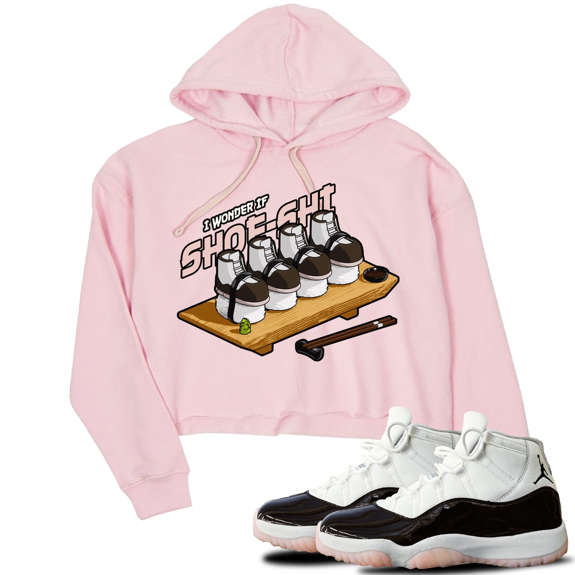 Air Jordan 11 Neapolitan shirt to match jordans Shoe-Shi sneaker tees AJ11 Neapolitan SNRT Sneaker Release Tees Pink 1 Crop T-Shirt