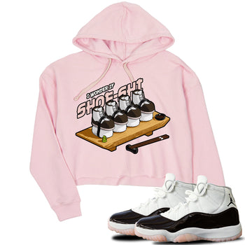 Air Jordan 11 Neapolitan shirt to match jordans Shoe-Shi sneaker tees AJ11 Neapolitan SNRT Sneaker Release Tees Pink 1 Crop T-Shirt