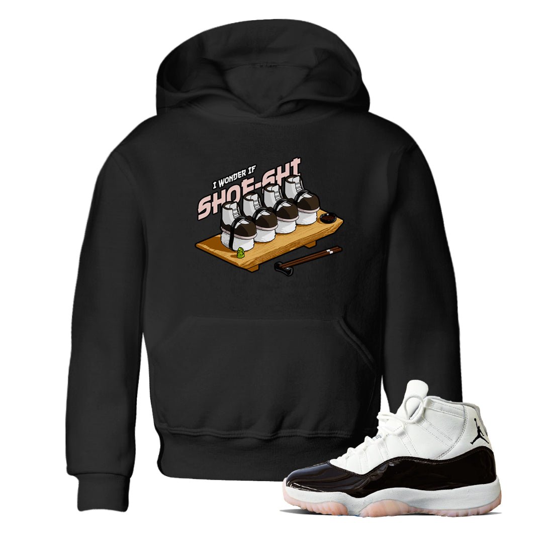 Air Jordan 11 Neapolitan shirt to match jordans Shoe-Shi sneaker tees AJ11 Neapolitan SNRT Sneaker Release Tees Baby Toddler Black 1 T-Shirt