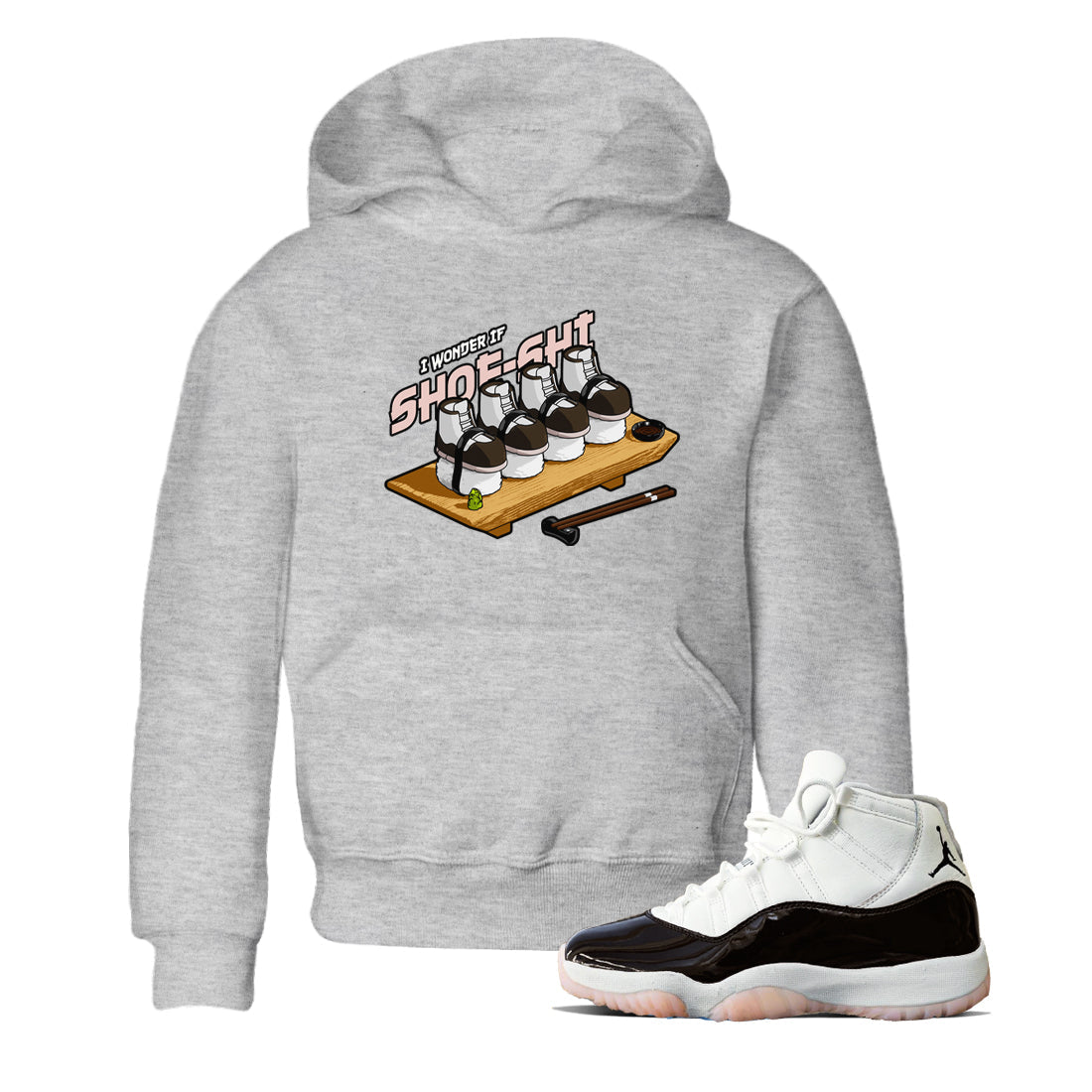 Air Jordan 11 Neapolitan shirt to match jordans Shoe-Shi sneaker tees AJ11 Neapolitan SNRT Sneaker Release Tees Baby Toddler Heather Grey 1 T-Shirt