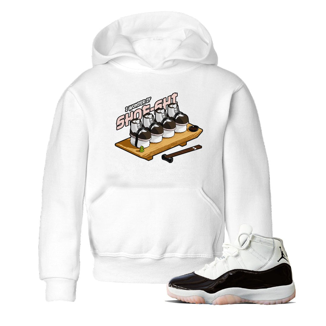 Air Jordan 11 Neapolitan shirt to match jordans Shoe-Shi sneaker tees AJ11 Neapolitan SNRT Sneaker Release Tees Baby Toddler White 1 T-Shirt