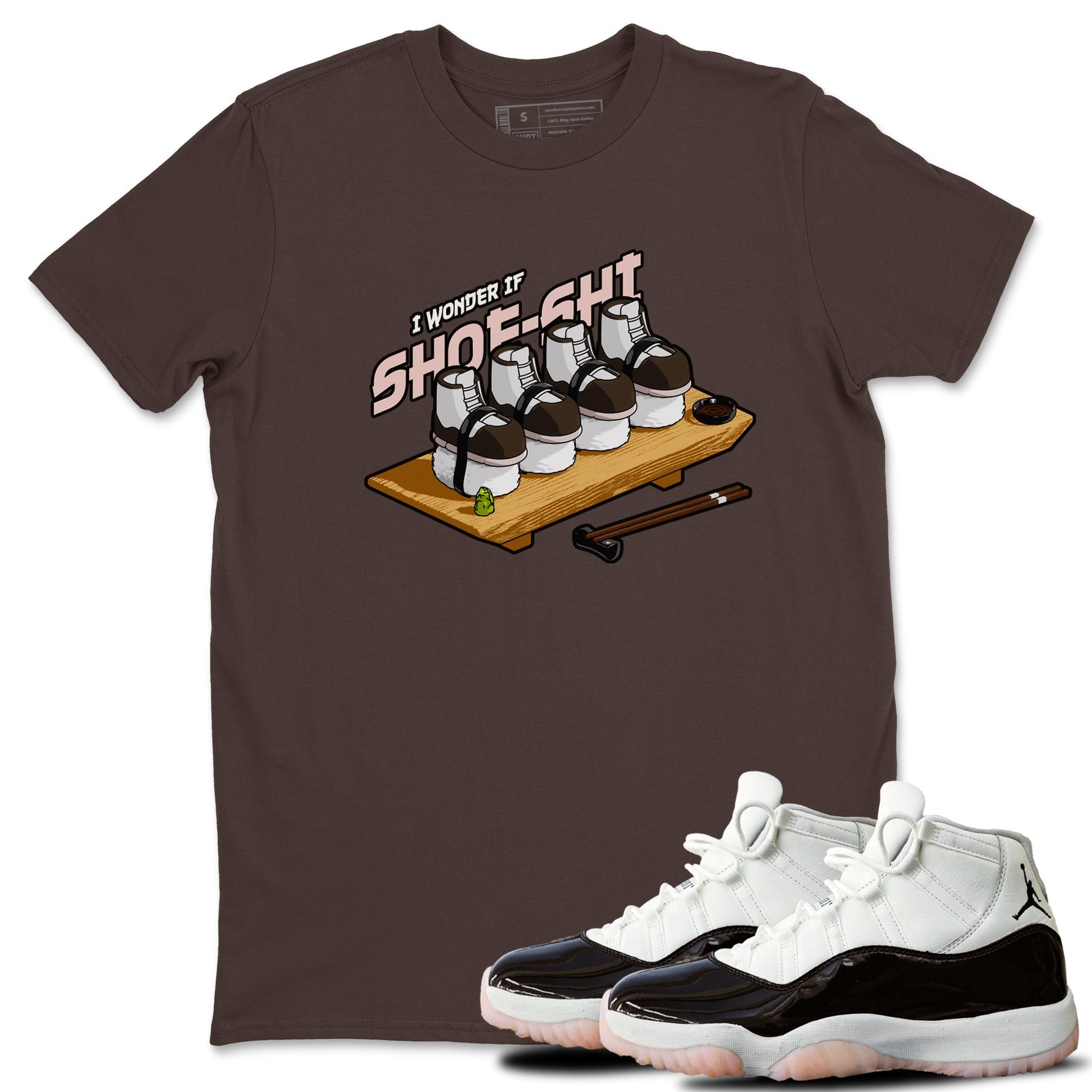 Air Jordan 11 Neapolitan shirt to match jordans Shoe-Shi sneaker tees AJ11 Neapolitan SNRT Sneaker Release Tees Unisex Dark Chocolate 1 T-Shirt