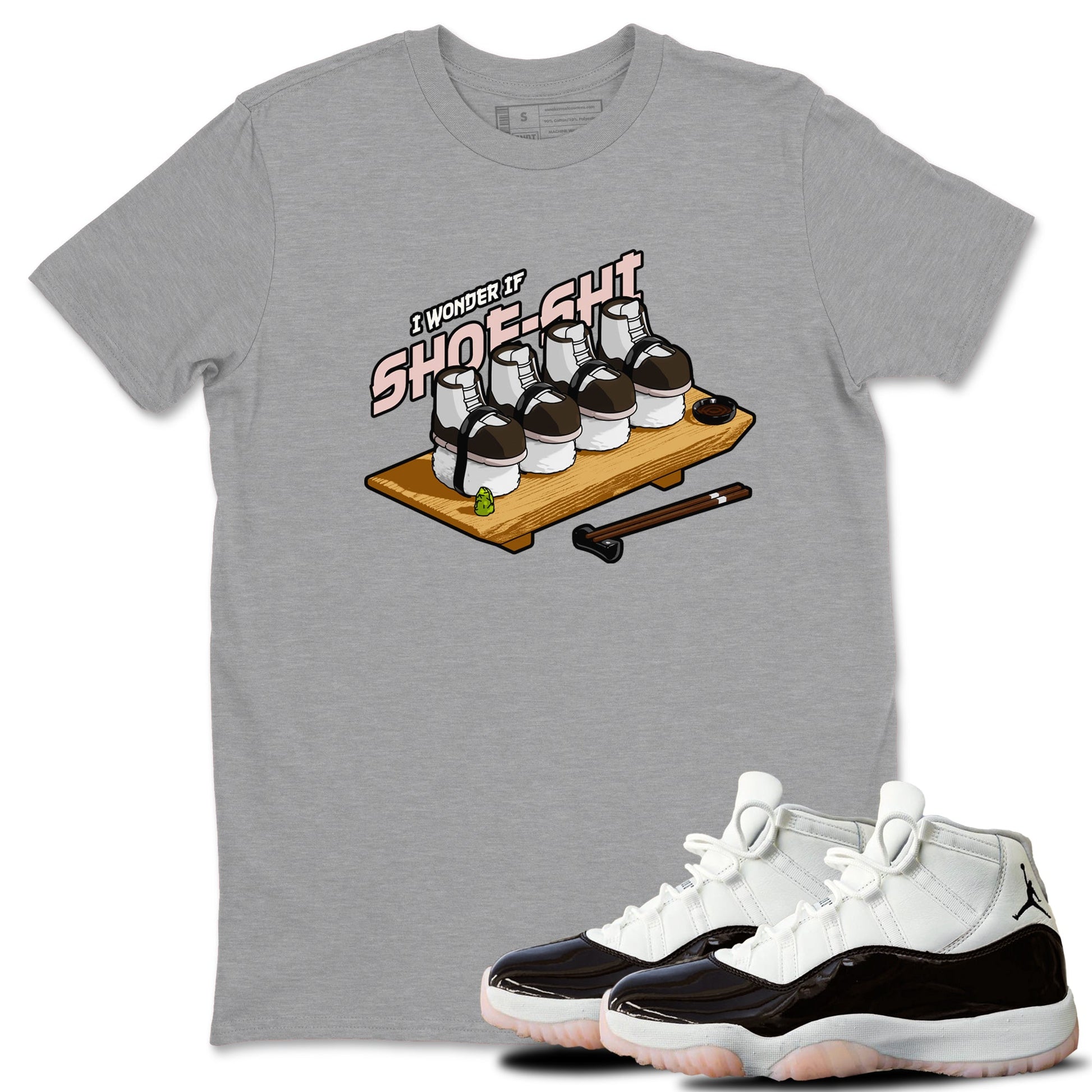 Air Jordan 11 Neapolitan shirt to match jordans Shoe-Shi sneaker tees AJ11 Neapolitan SNRT Sneaker Release Tees Unisex Heather Grey 1 T-Shirt