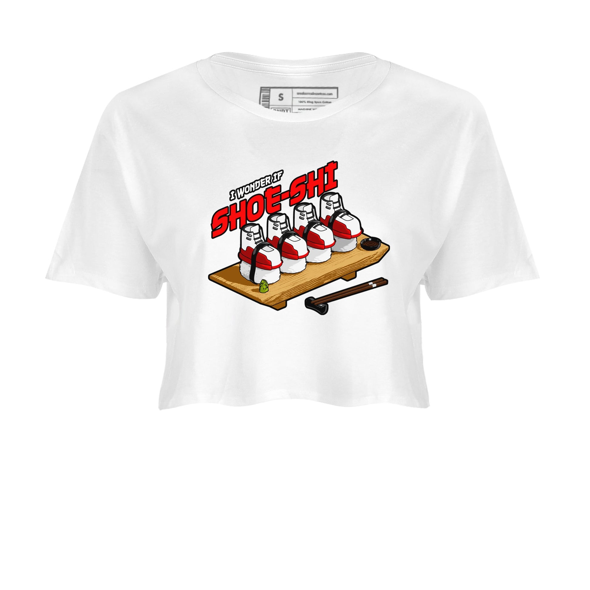 Air Jordan 12 Cherry shirt to match jordans Shoe-Shi sneaker tees AJ12 Cherry SNRT Sneaker Release Tees White 2 Crop T-Shirt