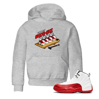 Air Jordan 12 Cherry shirt to match jordans Shoe-Shi sneaker tees AJ12 Cherry SNRT Sneaker Release Tees Baby Toddler Heather Grey 1 T-Shirt