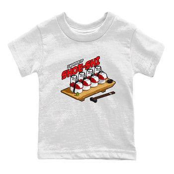Air Jordan 12 Cherry shirt to match jordans Shoe-Shi sneaker tees AJ12 Cherry SNRT Sneaker Release Tees Baby Toddler White 2 T-Shirt