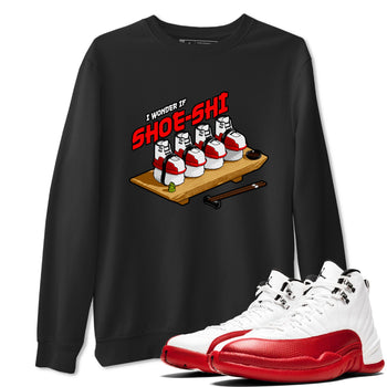 Air Jordan 12 Cherry shirt to match jordans Shoe-Shi sneaker tees AJ12 Cherry SNRT Sneaker Release Tees Unisex Black 1 T-Shirt