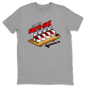 Air Jordan 12 Cherry shirt to match jordans Shoe-Shi sneaker tees AJ12 Cherry SNRT Sneaker Release Tees Unisex Heather Grey 2 T-Shirt
