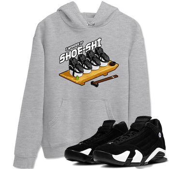 Air Jordan 14 Panda shirt to match jordans Shoe-Shi sneaker tees AJ14 Panda SNRT Sneaker Release Tees unisex cotton Heather Grey 1 crew neck shirt