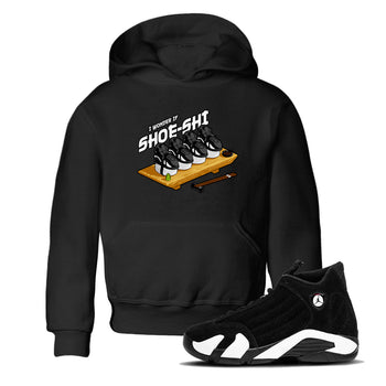 Air Jordan 14 Panda shirt to match jordans Shoe-Shi sneaker tees AJ14 Panda SNRT sneaker release tees baby toddler Black 1 cotton Shirt